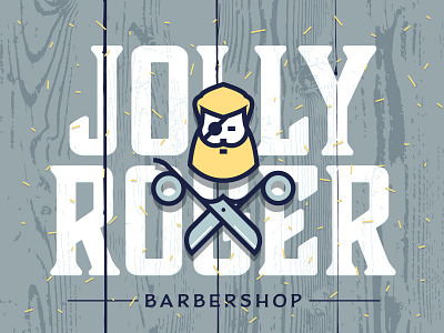 Jolly Roger Barbershop barbershop beard logo mascot pirate vector