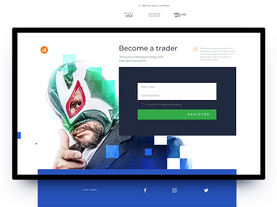 Registration screen design desktop landing page madeontilda options tilda trading trading platform ui ui design web illustration webdesign website builder