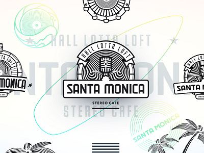 Santa Monica logo 70s american bar branding cafe california design font design loft logo rock santa monica vector vinyl waving