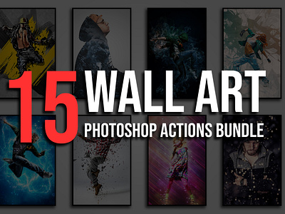 15 Wall Art Photoshop Actions Bundle