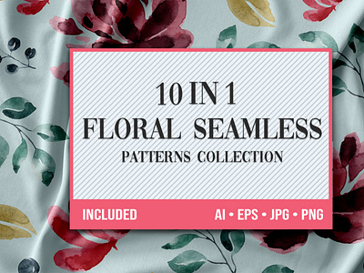 10 Floral Seamless Patterns Collection