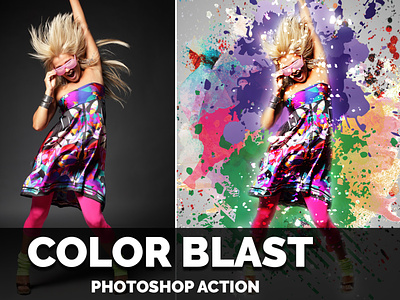 Color Blast Photoshop Action abstract action actions artwork color correction photo manipulation photoshop action wall art watercolor watercolor art