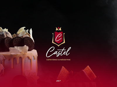 Logo design → Cofetăria Castel bakery branding cake design illustration logo logodesign logotype sweets typography