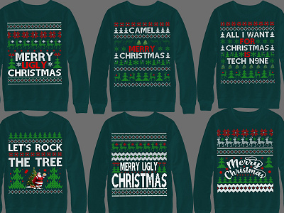 Ugly Christmas Sweater Design branding design dribble invite illustration logo typography