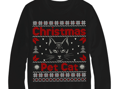 Ugly Christmas Pet cat sweater design branding design dribble invite logo memorial day patriotic shirt typography vector