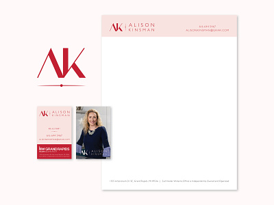 Alison Kinsman Brand branding business cards letterhead logo monogram