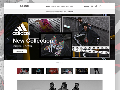 Brand Sports Fashion Landing page e commerce fashion landing page night mode sport ui ui design ui designer ui inspiration uidesign uiux web design website