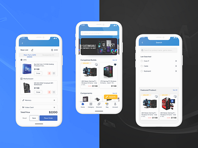 PC Builder - UI APP app design appdesign gaming part picker pc pc app pc builder pc parts streamer ui ui challenge ui inspirations uiapp uidaily uidaily challenge uidesign uiux ux