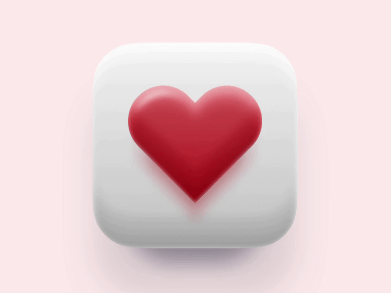 3D Heart Icon 3d 3d icon design figma heart icon illustration love prototype ui