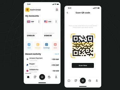 E-Wallet - Mobile App UI app dailyui design designapp digital banking e wallet e walletui ewalletapp finance ui uiapp