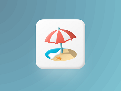 3D Beach Icon 3d beach design figma icon illustration summer summer vibes sunny ui uidaily uidesign umbrella vibes wave