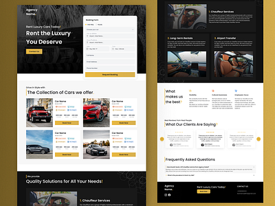 Car rental agency - Landing Page agency book car booking booking site car car agency car rental agency cars cars rent figma landing page landingpage luxury rent rental ui uidesign uiux web design webdesign