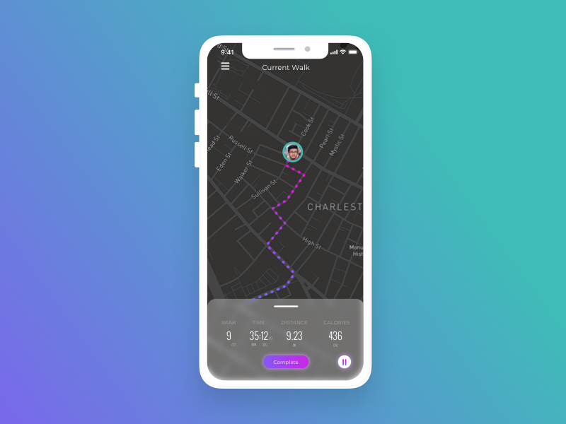Daily UI 020: Location Tracker dailyui 020 020 dailyui020 walk tracker location tracker location mobile design sketch ui uidesign dailyuichallenge dailyui