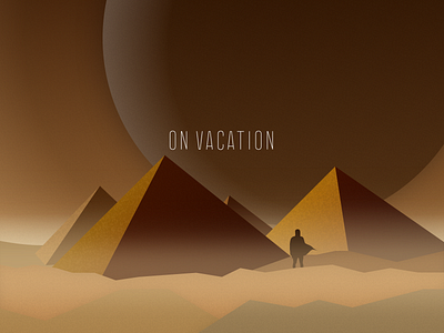 On Vacation desert design illustration moon pyramid pyramids sketch vacations vector