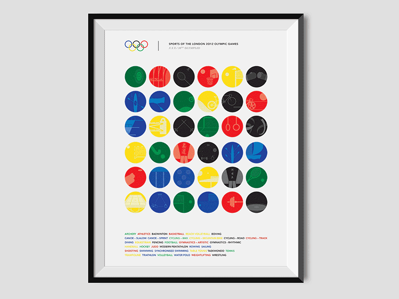 Sports of the London 2012 Olympics – pictogram posters design flat icon illustration london olympic games poster poster art