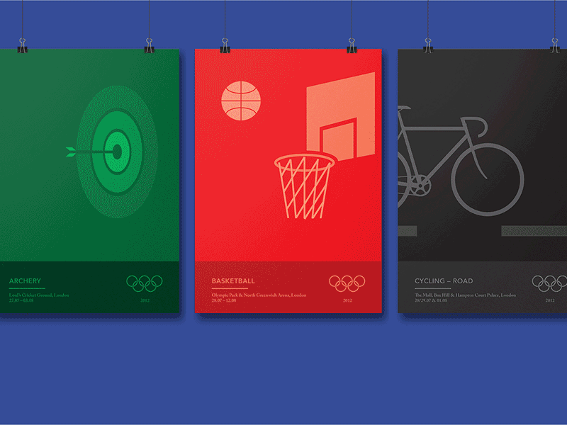 Sports of the London 2012 Olympics – Event posters design flat icon illustration london olympic games poster poster art
