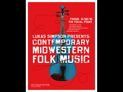 Contemporary Midwestern Folk Music Poster design gigposter illustration typography