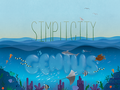Simplicity Is Genius clean coral design fish illustration illustrator marinelife ocean quote sea vector vectorart