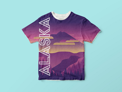 Volcano T Shirt 2 ai alaska apparel artwork clean clothing design gradient gradient color graphic design landscape modern purple sleek t shirt texture trend typography vector vectorart
