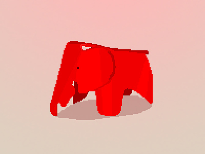 Eames Elephant Pixel Art elephant lo res pixel