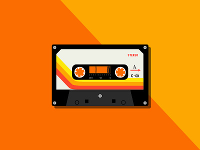 Classic Cassette Tape cassette flat illustration tape vector