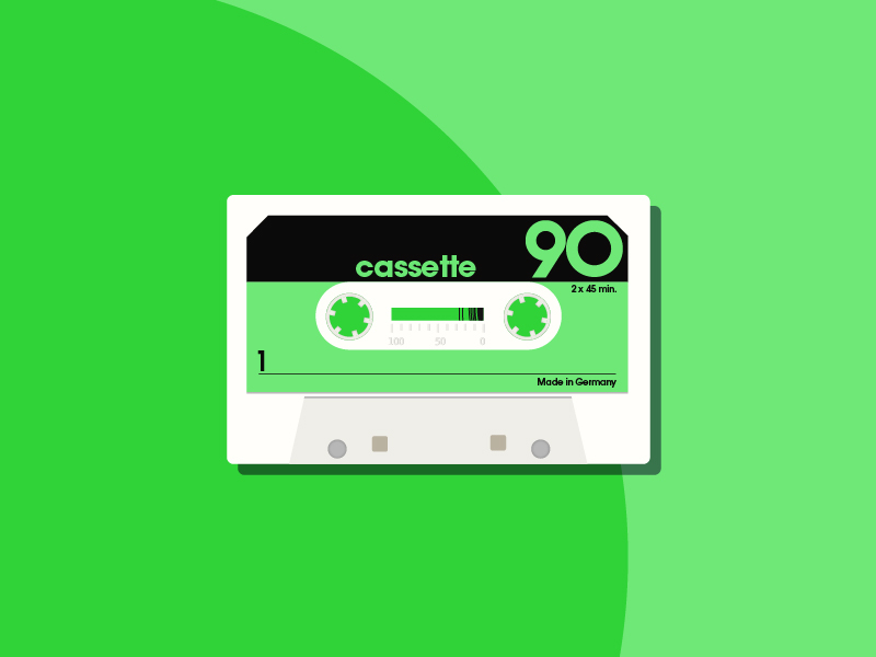 90 Cassette Tape by Ronnie Montoya on Dribbble