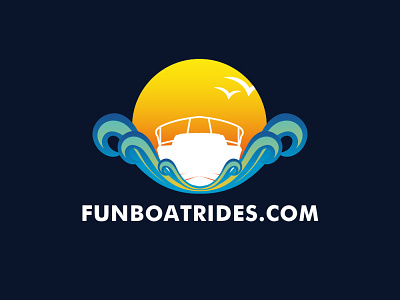 FunBoatRide logo concept. beach logo boat boat logo branding colorful creative design gradiant graphic design illu illustration joyful logo logo design sea sea logo sun vector vibrant