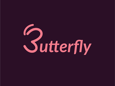 Text Based Design b logo brand branding butterfly design graphic design lattermark logo minimal purple typography wordmark logo