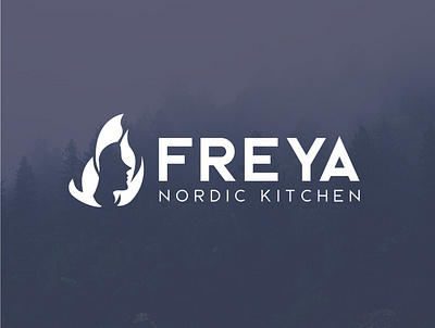 Freya | Logo for a Scandinavian restaurant. 99 designs brand logo branding cold design fire freya kitchen kitchen logo logo logo design logo mark logo name myth nord nordic north restaurant restaurant logo
