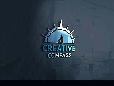 Creative Compass boat branding business logo compass creative logo design graphic design logo marketing logo sun