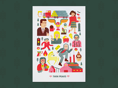 Twin Peaks Risograph print design graphic design illustration illustrator poster print riso risograph twin peaks vector