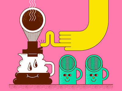 GOOD HOT BLACK COFFEE art coffee design graphic design hario illustration illustrator shapes vector