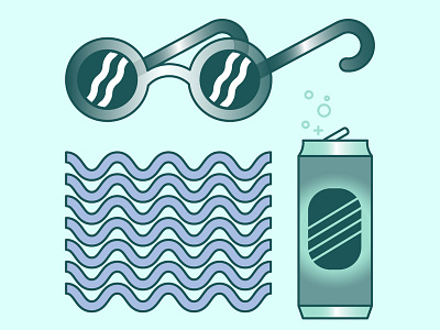 Sea, sun and bevs art design flat graphic design holiday icon illustration shapes summer thick lines ui vector