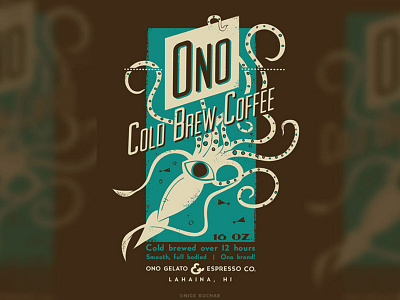 Ono Cold Brew coffee cold brew hawaii illustration squid