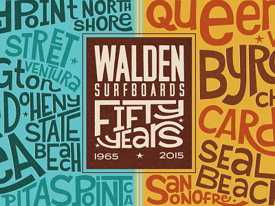 Walden Surfboards illustration surf surfboard typography vintage