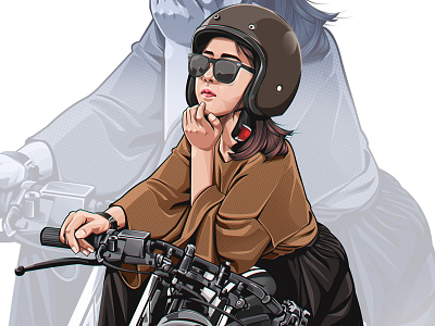 Vector Portrait x Vector bike