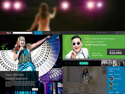 UX for TV Talent colorful concept contest design home page platform ux website