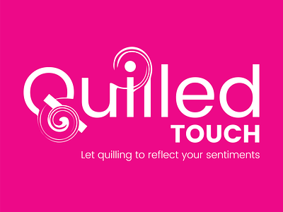 Quilled Touch Logo flat design logo quill quilled paper art