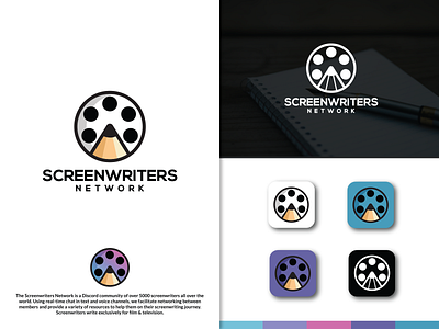 Screen Writers Network art branding creative designer film icon illustration logo logodesign movies network pen screenwriters simplicity symbol tv show writers writing