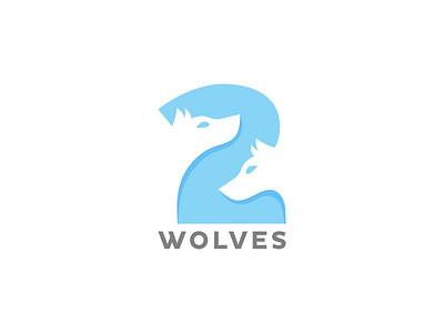 Two wolf egame logo design Royalty Free Vector Image