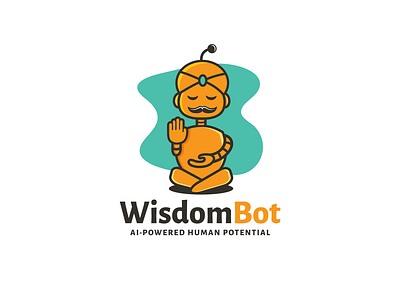 Wisdom bot art bot branding business combination logo creative designer fun design human illustration logodesigner logos playful logo potential relaxing robot service services vector wisdom