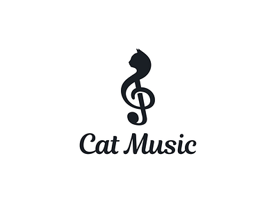 Cat Music art brandidentity branding cat cat logo cat lovers creative designer designs illustration logo logodesigner logodesigns logos music music art music logo notes vector