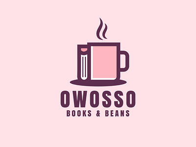 Owosso Books & Beans art book book design brandidentity branding cafe logo coffee cup coffee logo creative designer education logo fun design illustration logo logodesigner logodesigns logos vector youthful
