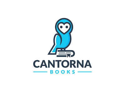 Cantorna Books animal logo art authors book logo brandidentity branding combination mark creative designer friendly animal fun design illustration logo logodesigner logodesigns logos owl vector wisdom