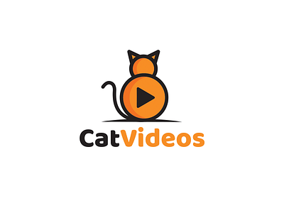 Cat Videos animal logo app logo icon art brandidentity branding cat logo cat lovers combination logo creative designer illustration logo logodesign logodesigner logodesigns logos pets logo vector video design