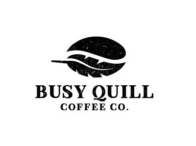 Busy Quill Coffee Co art brandidentity branding cafe design coffee bean coffee logo combination logo combination mark creative designer illustration logo logodesign logodesigner logodesigns logos quill vector writer logo