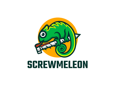 Screwmeleon animal mascot art automotive design brandidentity branding chameleon logo colorful design combination logo combination mark creative designer fun design illustration industrial design logo logodesigner logodesigns logos screw vector