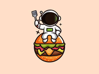 Astro Kitchen art astronaut astronaut logo branding burger logo creative design designer fun logo graphic design illustration kitchen kitchen logo logo logodesigner logos playful logo space space logo vector