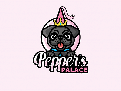 Pepper's Palace art branding combination logo creative cute logo design designer dog logo fun logo graphic design illustration logo logodesigner logos mascot mascot design pets logo playful logo pug logo vector