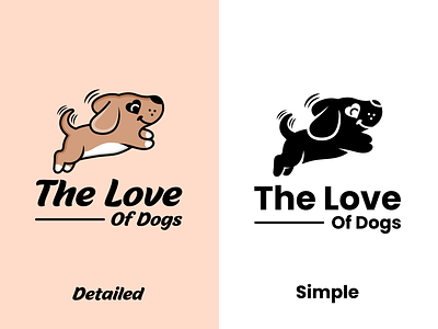 The Love Of Dogs art branding creative design designer dog logo dogs fun design graphic design illustration logo logodesigner logos mascot design pets pets design playful logo simple design vector youthful